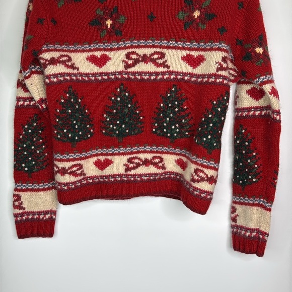 Vintage Christmas Tree Wool Cardigan Sweater Size XS - Picture 6 of 6